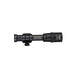 A black Weltool DF2E V2 weapon-mounted tactical flashlight is shown from the side against a white background, equipped with a weapon light adapter.