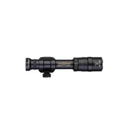 A black tactical flashlight labeled "Weltool DF2E V2" is displayed on a plain white background, shown with mounting hardware and an adapter for versatile weapon light installation.