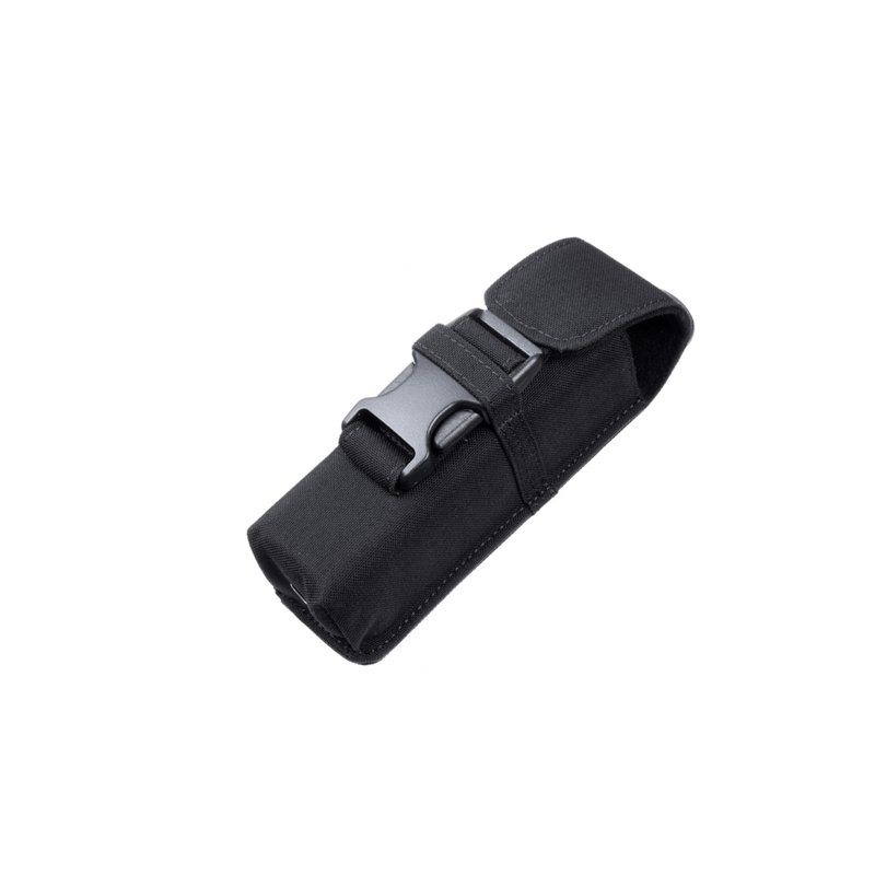 The Weltool FH1 FH2 V2.0 CORDURA Flashlight Holster is a black nylon pouch with a plastic buckle, designed for carrying flashlights, small tools, or accessories.