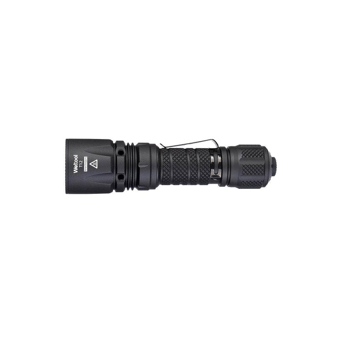 A Weltool T12, emitting high lumens, showcased against a white background.