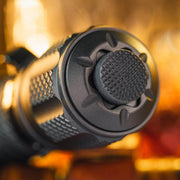 A close up of the Weltool T12 in front of a fireplace.