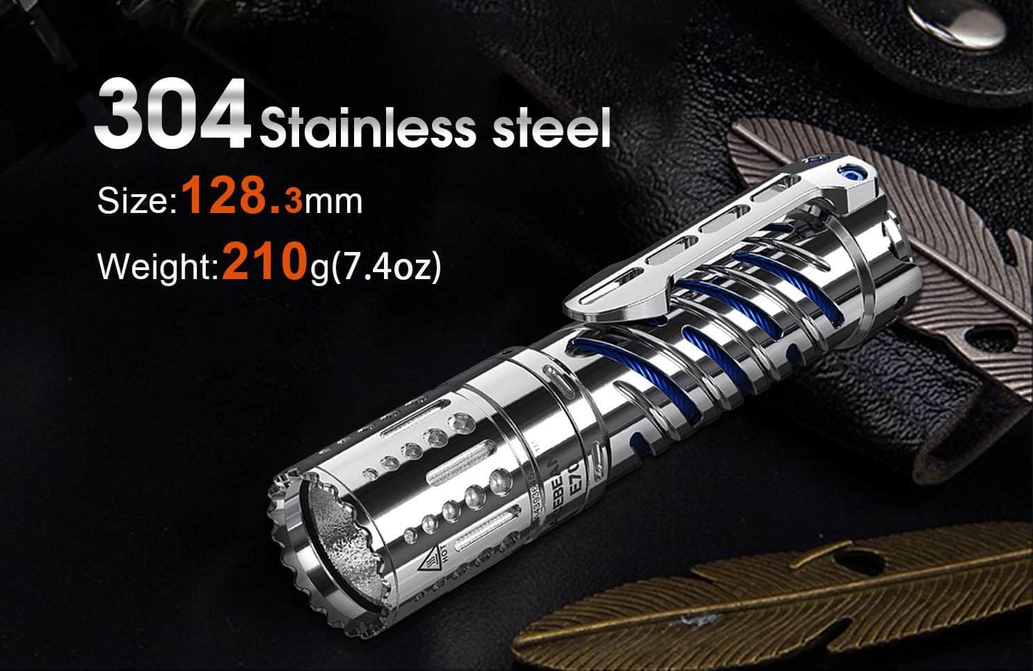 Acebeam E70-SS Stainless Steel Flashlight — Killzone Flashlights
