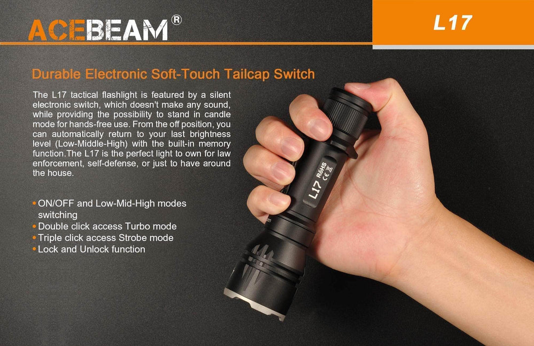 Acebeam L17 | Ultra Bright Long Range Flashlight — Killzone