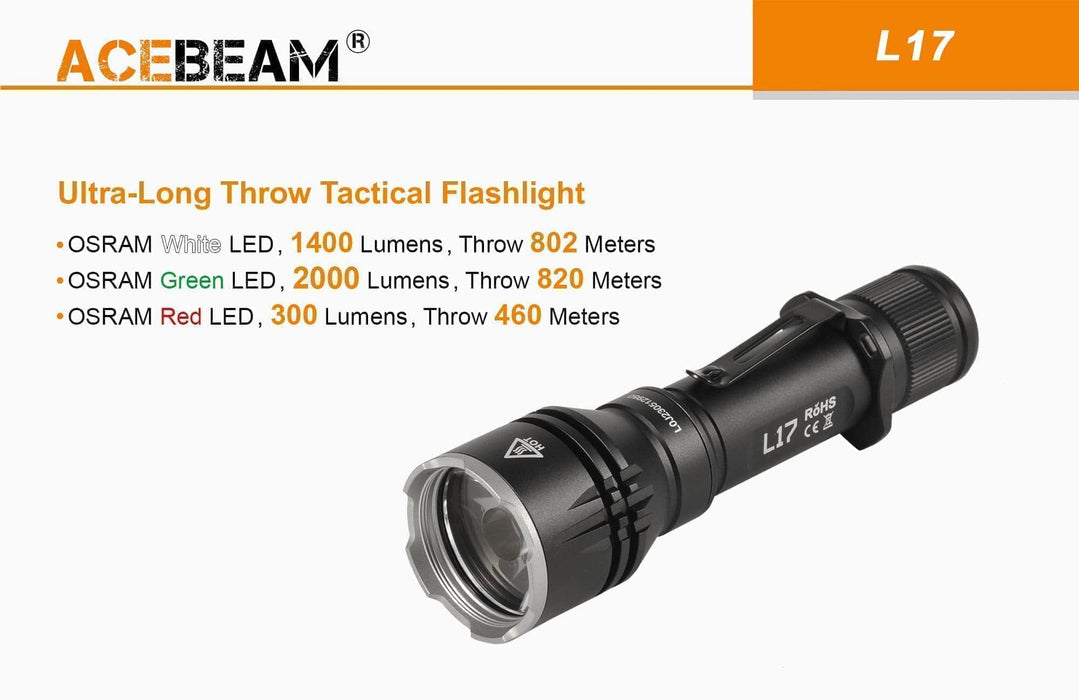 Acebeam L17 | Ultra Bright Long Range Flashlight — Killzone