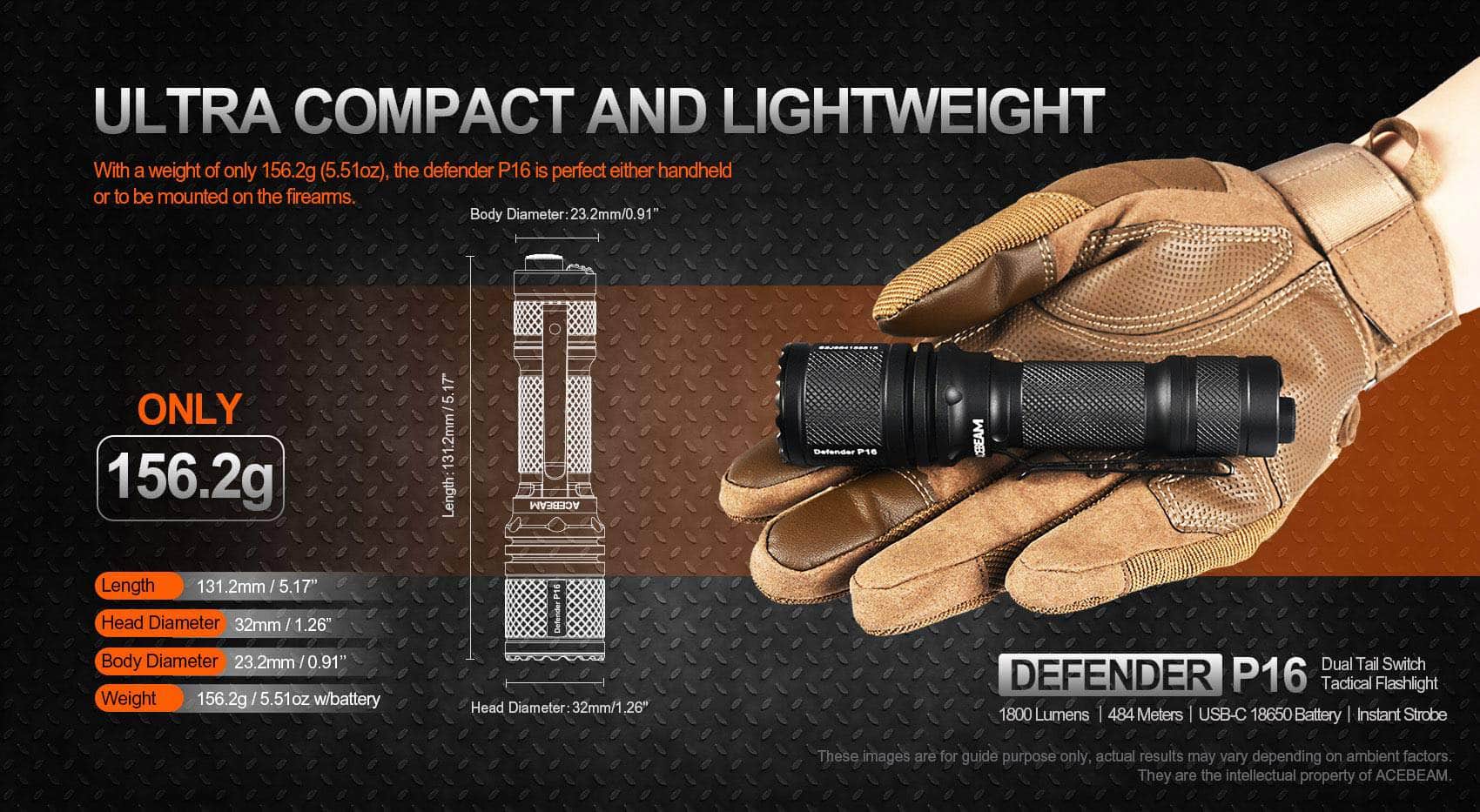Acebeam P16 Defender — Killzone Flashlights