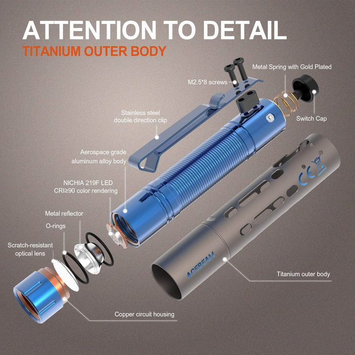 Acebeam Rider RX Titanium EDC Flashlight