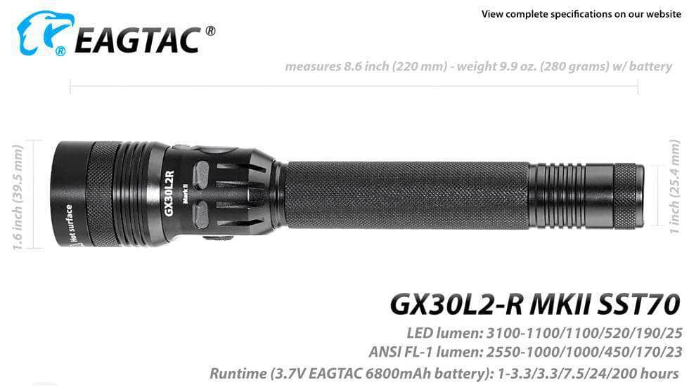 Eagletac GX30L2-R MKII SST70 Flashlight