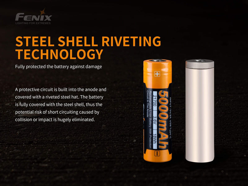 Fenix USB Rechargeable 5000mAh 21700