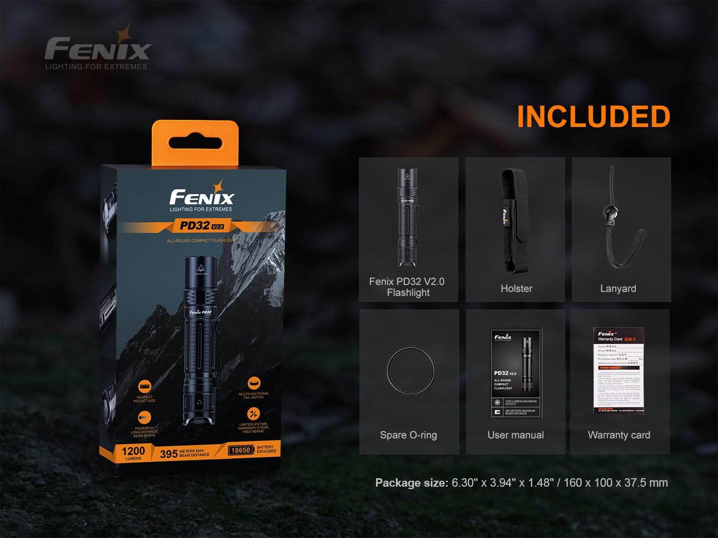 Fenix PD32 V2.0 Flashlight | 1200 Lumens — Killzone Flashlights
