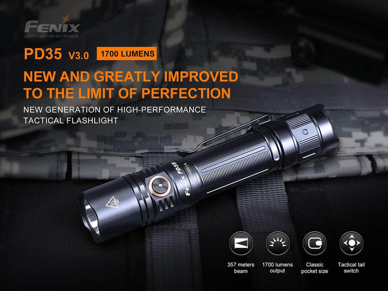 fenix 35 flashlight shu Fenix PD35 V3.0 Flashlight Black (1700 lumens)