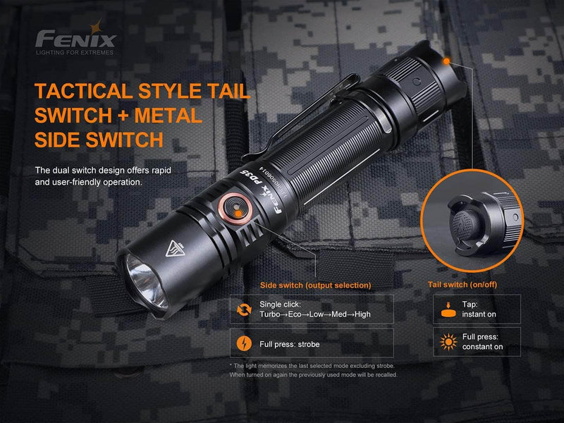 fenix flashlight 2019 Fenix PD35 V3.0 Flashlight Black (1700 lumens)