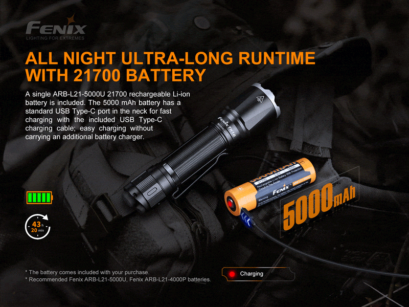 aliexpress fenix flashlight PD36R V2.0 Rechargeable - 1700 Lumens to protect from improper battery insertion Fenix TK16 V2.0 Tactical Flashlight