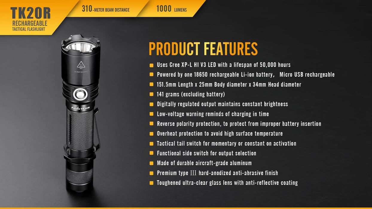 Fenix TK20R USB Rechargeable Flashlight