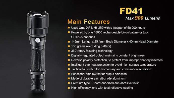 fenix flashlight 900 lumens Fenix FD41