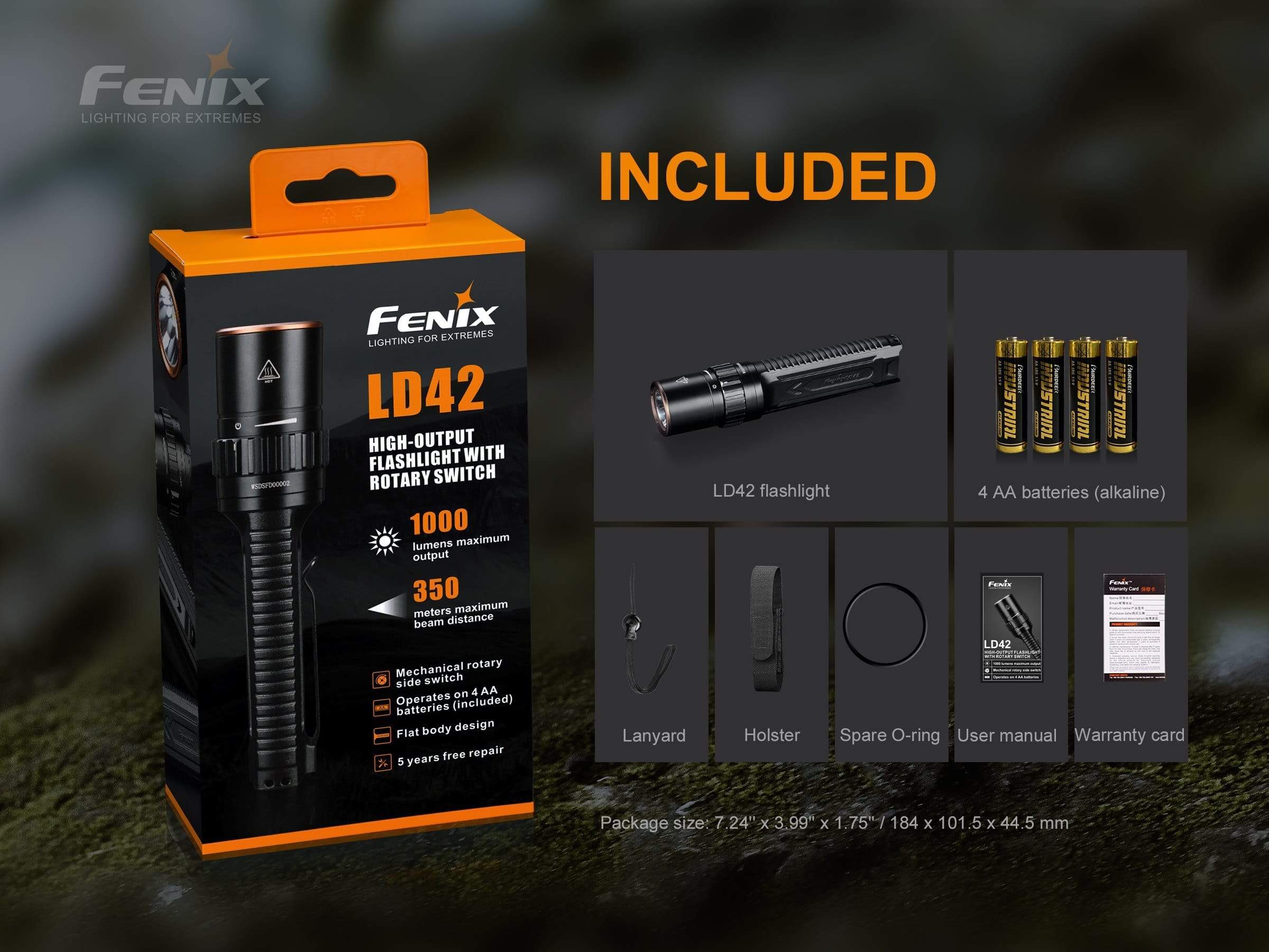 Fenix LD42 | 4xAA 1000 Lumen Rotary Switch Flashlights — Killzone