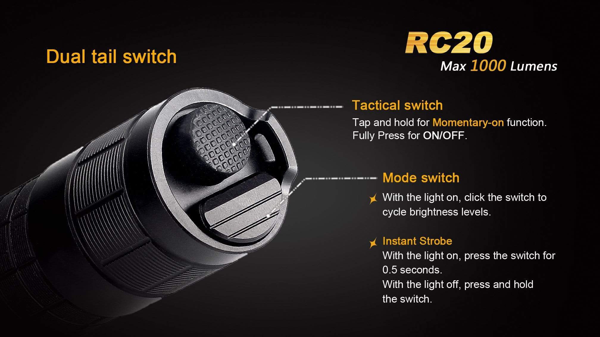 Fenix RC20 | 1000 Lumen Flashlights — Killzone Flashlights