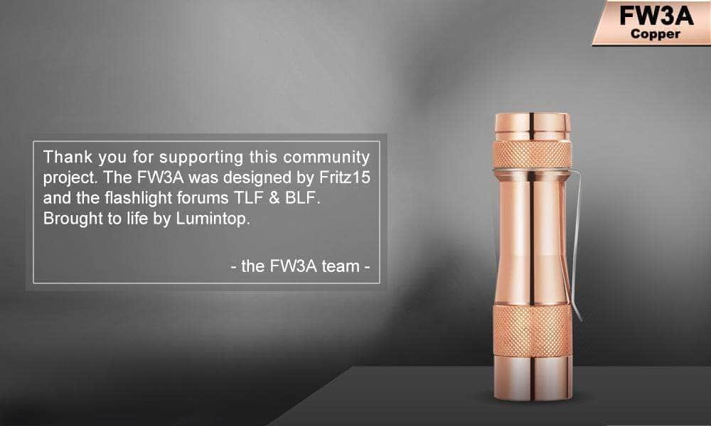 Lumintop FW3A Copper — Killzone Flashlights