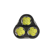 A black and yellow Manker MK34 II with three yellow bulbs.