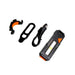 A black and orange Manker ML01 bike light with a charger.