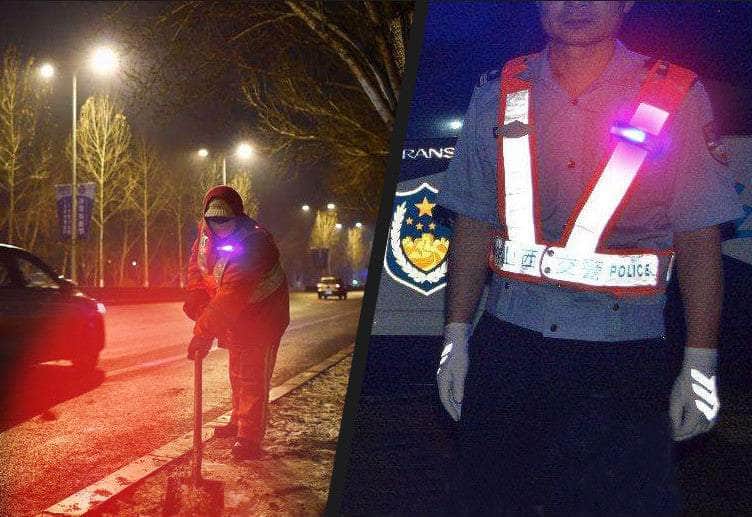 Two pictures of a police officer wearing a Manker ML01.