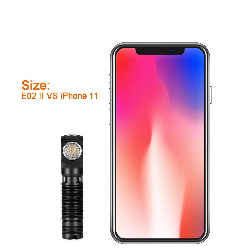 A Manker E02 II with a flashlight next to it.