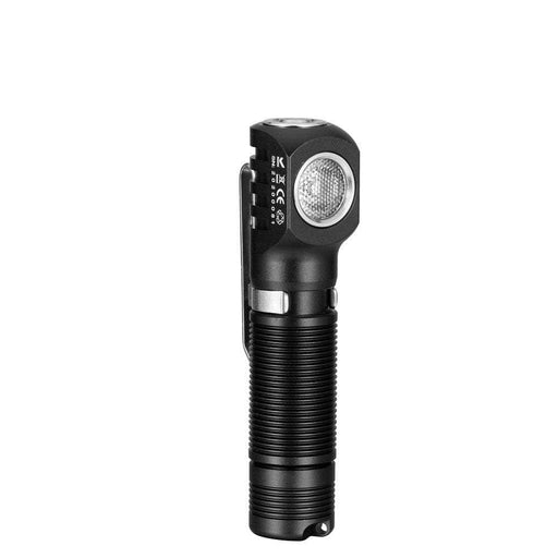 A Manker E02 II flashlight on a white background.