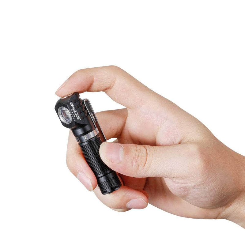 A person holding a Manker E02 II in their hand.