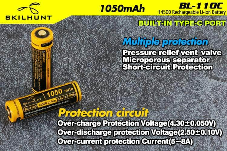 Skilhunt BL-110C 1050mAh 14500